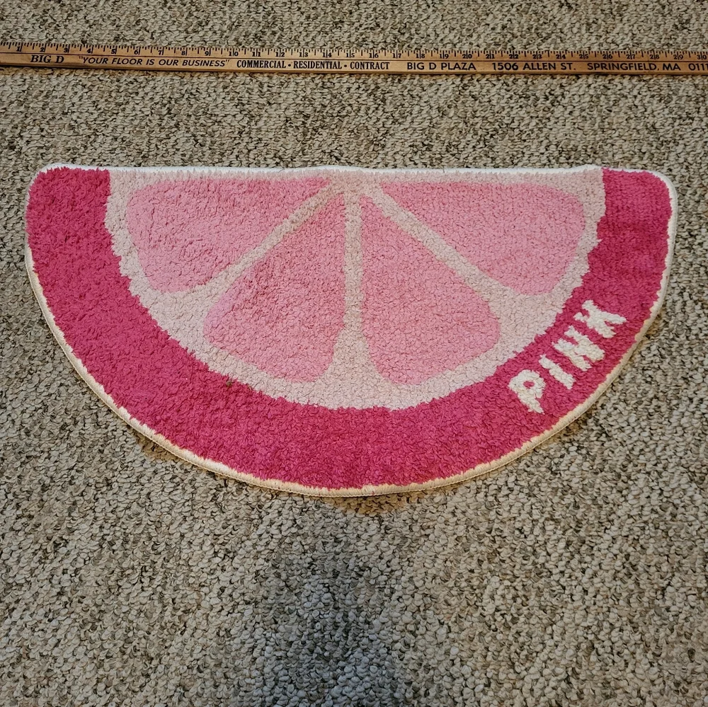 Pink Half-Circle Bath Mat